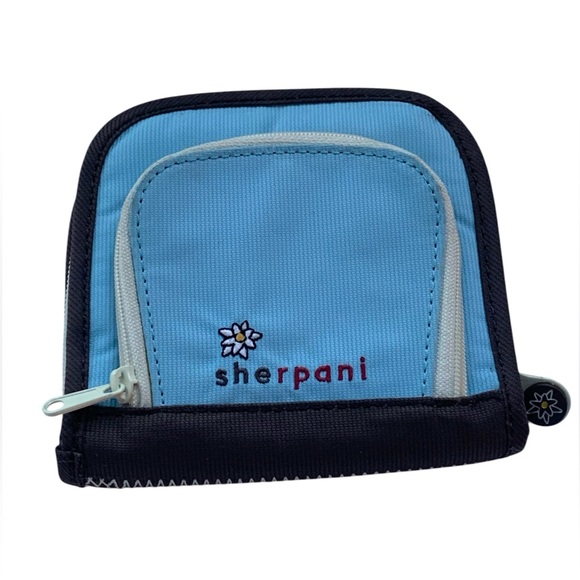 Sherpani Handbags - SHERPANI Kai Light Blue & Brown Wallet Coin Purse Bag Woman’s Accessories NEW